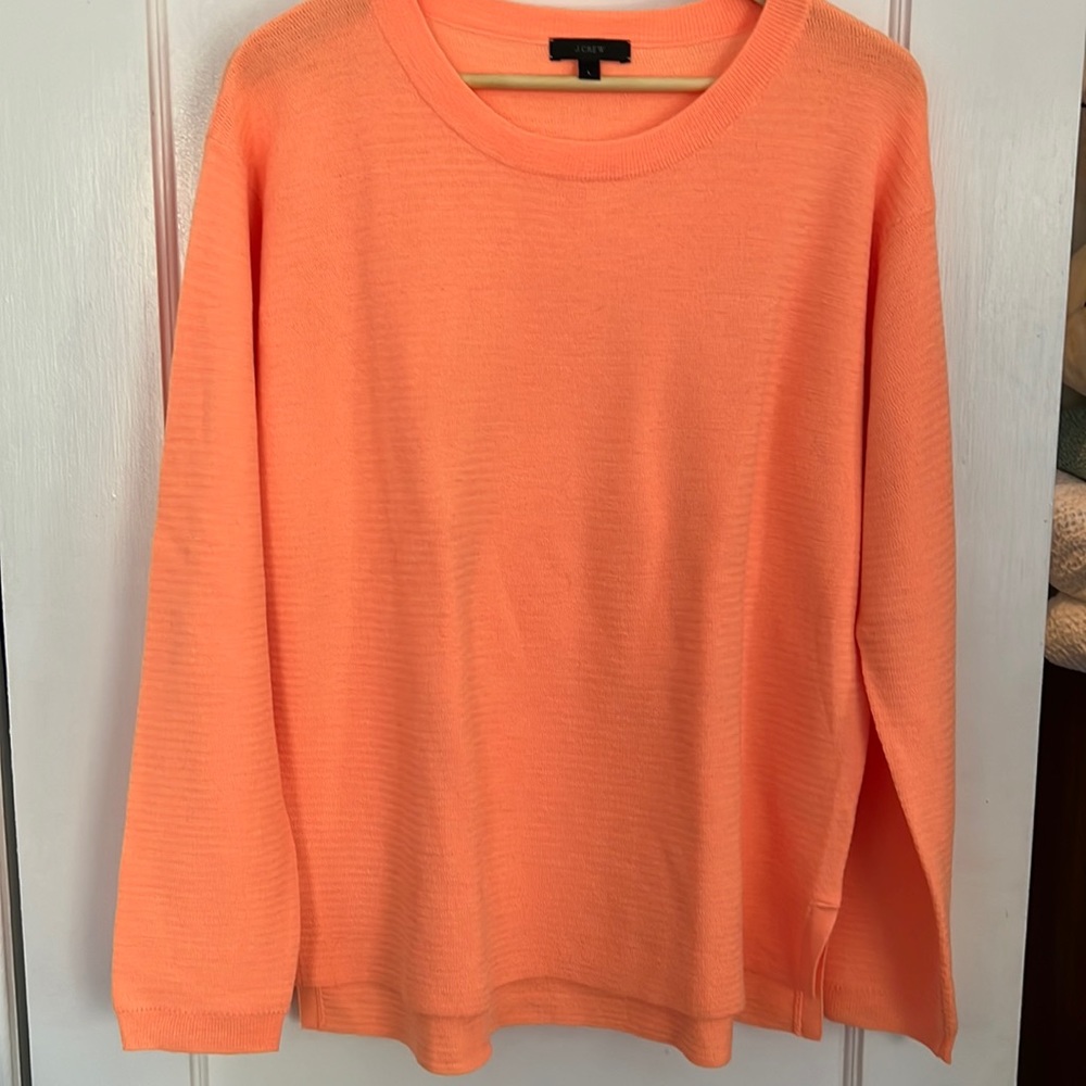 J.Crew Size L Peach Merino Wool Sweater